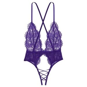 Victoria’s Secret Lacy Lace-Up Crotchless Teddy Undergarment - Size S